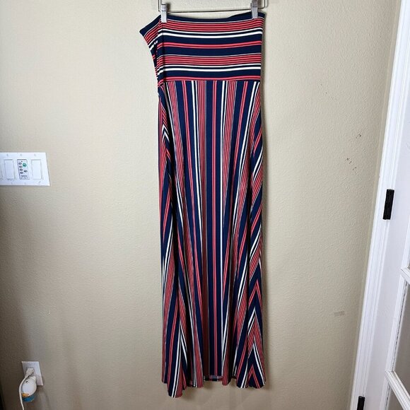 NWT BANANA REPUBLIC Striped Strapless Maxi Dress w Side Slit Size Medium - Picture 6 of 8